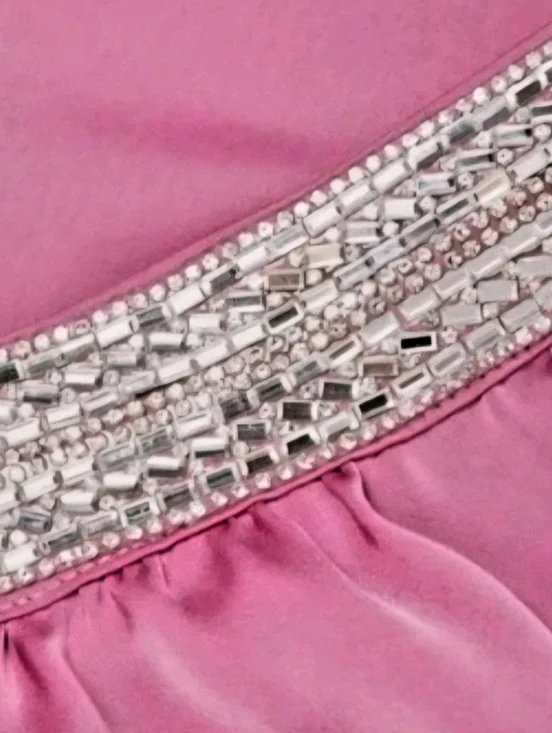 NWT VERONICA BEARD One-Shoulder Pink Satin Top with Embellished Strap Large - Picture 3 of 3